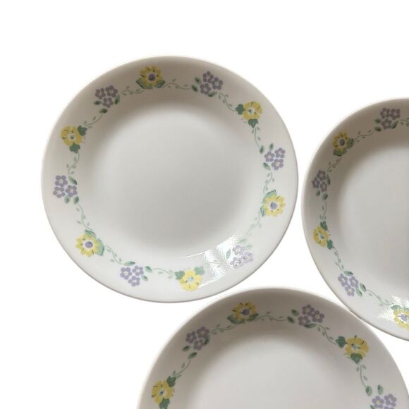 Corelle Forget Me Not 6 3/4” Bread & Butter Plates Set Of 3 - Picture 2 of 6
